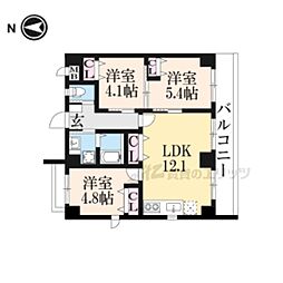 GRAND LATTICE KAWARAMACHI SHICHIJO 3階3LDKの間取り