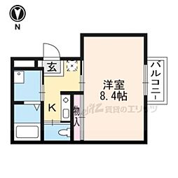 Ｔ−Ｗｏｏｄ 2階1Kの間取り