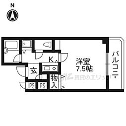 阪急京都本線 東向日駅 徒歩11分の賃貸マンション 2階1Kの間取り