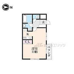 京都地下鉄東西線 椥辻駅 徒歩7分の賃貸マンション 4階1Kの間取り