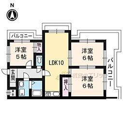 モアライフ酒井松 2階3LDKの間取り