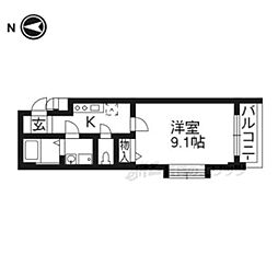 メゾンリズミィ 4階1Kの間取り