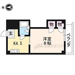 京阪本線 藤森駅 徒歩4分の賃貸アパート 2階1Kの間取り