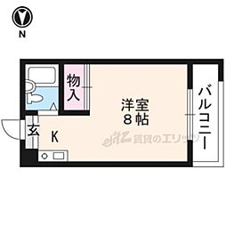 JR東海道・山陽本線 京都駅 徒歩20分の賃貸マンション 1階1Kの間取り