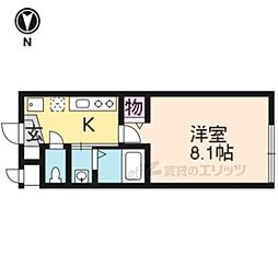 ベルク五条高倉 4階1Kの間取り