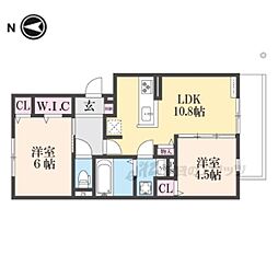 Ｂｅｌｌ　ｓｏａｒ 1階2LDKの間取り