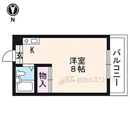 JR東海道・山陽本線 京都駅 徒歩20分の賃貸マンション 3階1Kの間取り