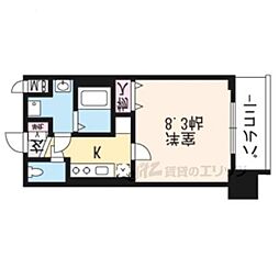 JR東海道・山陽本線 西大路駅 徒歩7分の賃貸マンション 7階1Kの間取り