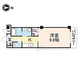 Ｌａ・ＫＩＹＡＭＩＹＡＳＳＯ 1階1Kの間取り