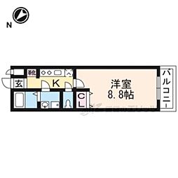 メゾン・ステップ 1階1Kの間取り