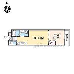 （仮称）LEI椥辻勧修 1階1LDKの間取り