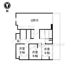 サンライツ河原町 2階3LDKの間取り