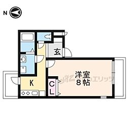 伏水館 1階1Kの間取り