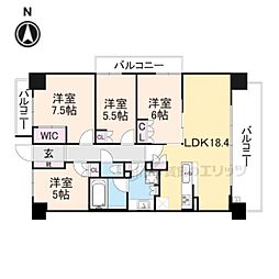 ローレルスクエア長岡京ザ・マークス 2階4LDKの間取り