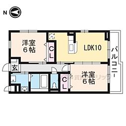Ｐｏｒｔｏ　Ｂｅｌｌｏ 2階2LDKの間取り