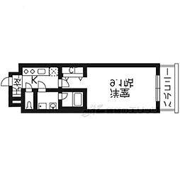 ベラジオ京都洛南グルーブ 8階1Kの間取り
