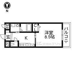 エスポワール 3階1Kの間取り