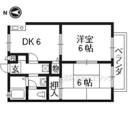 ロイヤルK-3 2DKの間取図画像