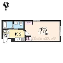 サンクトスコート京都駅北 1Kの間取図画像