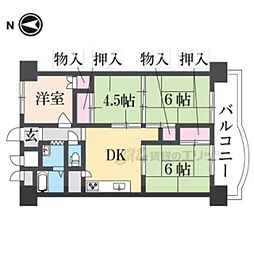 向島ニュータウン第三街区3-F棟 4DKの間取図画像