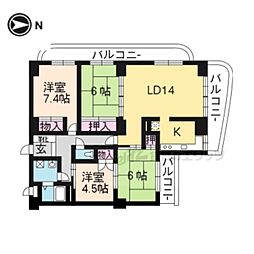 インペリアルパレスリバーサイド 4LDKの間取図画像