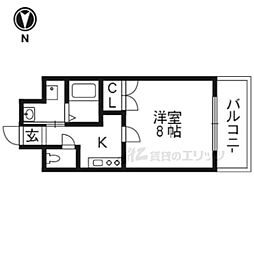 ティムゥル九条 1Kの間取図画像