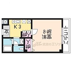 メディナ烏丸 1Kの間取図画像