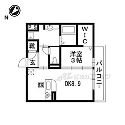 カーサ金森 1DKの間取図画像