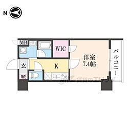 ベラジオ雅び烏丸十条2 1Kの間取図画像