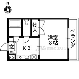 クレアトール23 1Kの間取図画像