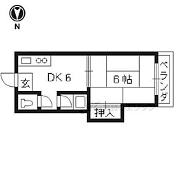 柴野荘 1DKの間取図画像