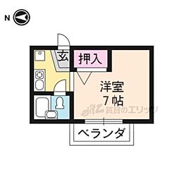 マンゾウハウス 1Kの間取図画像