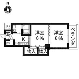 LE.SAPHIR西大路2 2Kの間取図画像