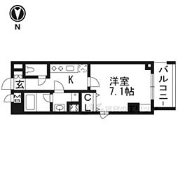 アスヴェル京都東寺前2 1Kの間取図画像