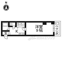クランベリー 1Kの間取図画像