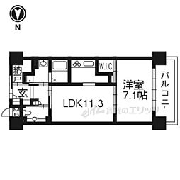 ウィズフィール京都山科 1LDKの間取図画像