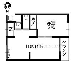 第一山本荘 1LDKの間取図画像