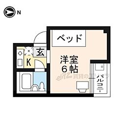 エクラン・ドール 1Kの間取図画像