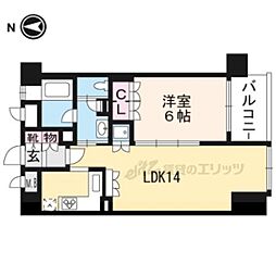 リーガル京都堀川五条通り 1LDKの間取図画像