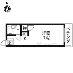 ユニメント桂華 1Kの間取図画像