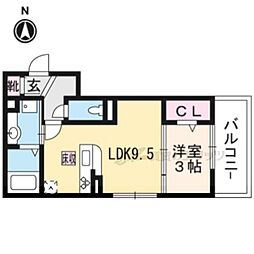 プランドールT 1DKの間取図画像