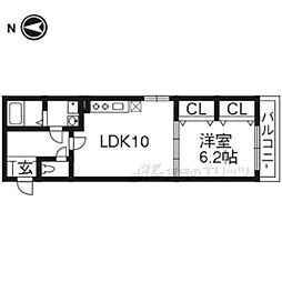 シャルマン 1LDKの間取図画像