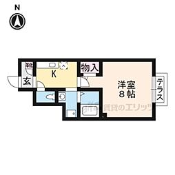 リマーレやましな 1Kの間取図画像