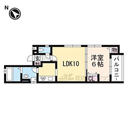 アンクル五条大橋 1LDKの間取図画像
