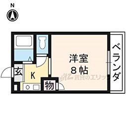 メゾングリーンピア 1Kの間取図画像