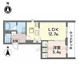 京都市伏見区新町5丁目マンション 1LDKの間取図画像