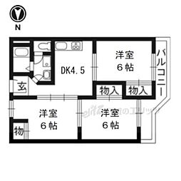 コーポラス大洋向島 3DKの間取図画像
