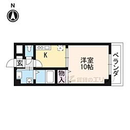 SQUAREHILLSmomoyamaTaihoBldg. 1Kの間取図画像