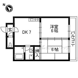 ノースパレス27 2DKの間取図画像