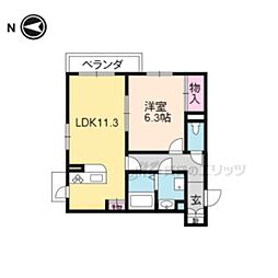 シャーメゾンコジマ 1LDKの間取図画像